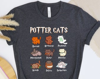 Funny Potter Cats T-Shirt: Harry Pawter Gift Tee