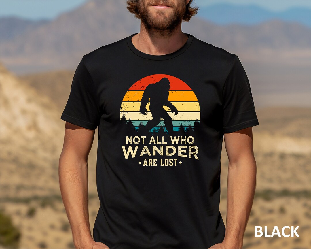 Retro Bigfoot Sunset Silhouette Shirt - Funny Sasquatch Tee - Etsy