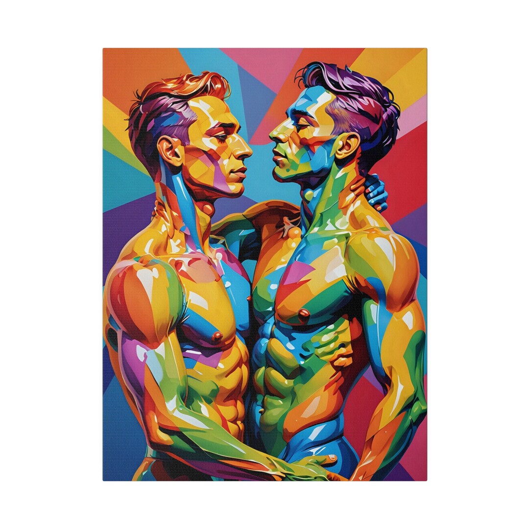 Pride Wall Art Canvas, LGTBQ, Gay Wall Art ,rainbow Flag, Love is Love ...