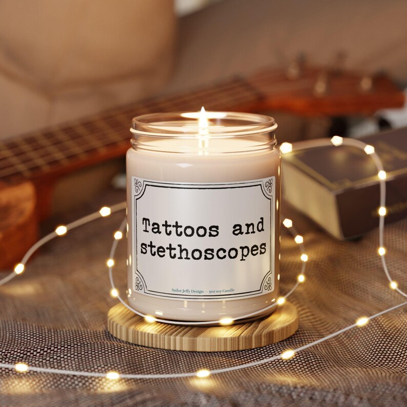 Soy Candle, Tattoos and Stethoscopes, Doctor Candle, Medical Candle