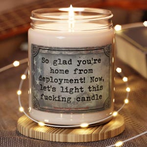 Veteran Gift - Deployment Welcome Home Scented Soy Candle, Unique Appreciation Gift, Military Family Reunion Decor & Gratitude Candle