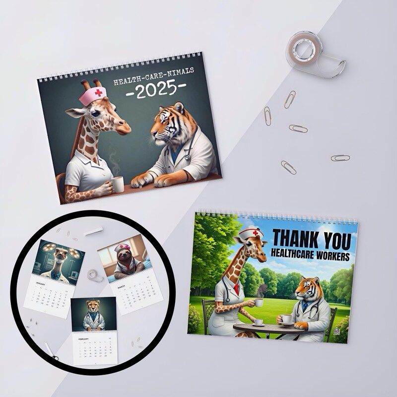 Wall Calendar 2025 Nurse Etsy