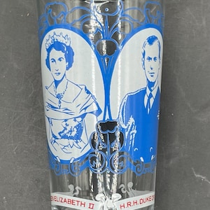 Bicchiere commemorativo vintage del 1953 della regina Elisabetta II e del duca di Edimburgo, principe Filippo - Bicchiere da collezione da 8 once