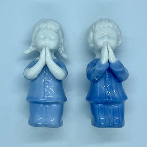 Vintage 1980's Praying Children Figurines - Collectable Ceramic Figurines