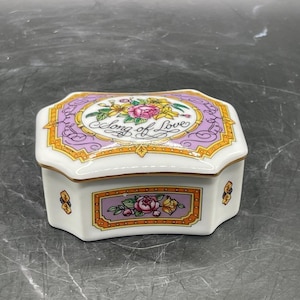 Caja musical vintage &quot;Canción de Amor&quot; de Franklin Mint, Colección Melodías de Amor