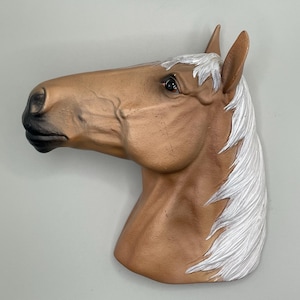 Vintage 1966 Fraser Art / Bossons &quot;Palomino Horse Head&quot; - Collectable PVC Horse Hanging Wall Art