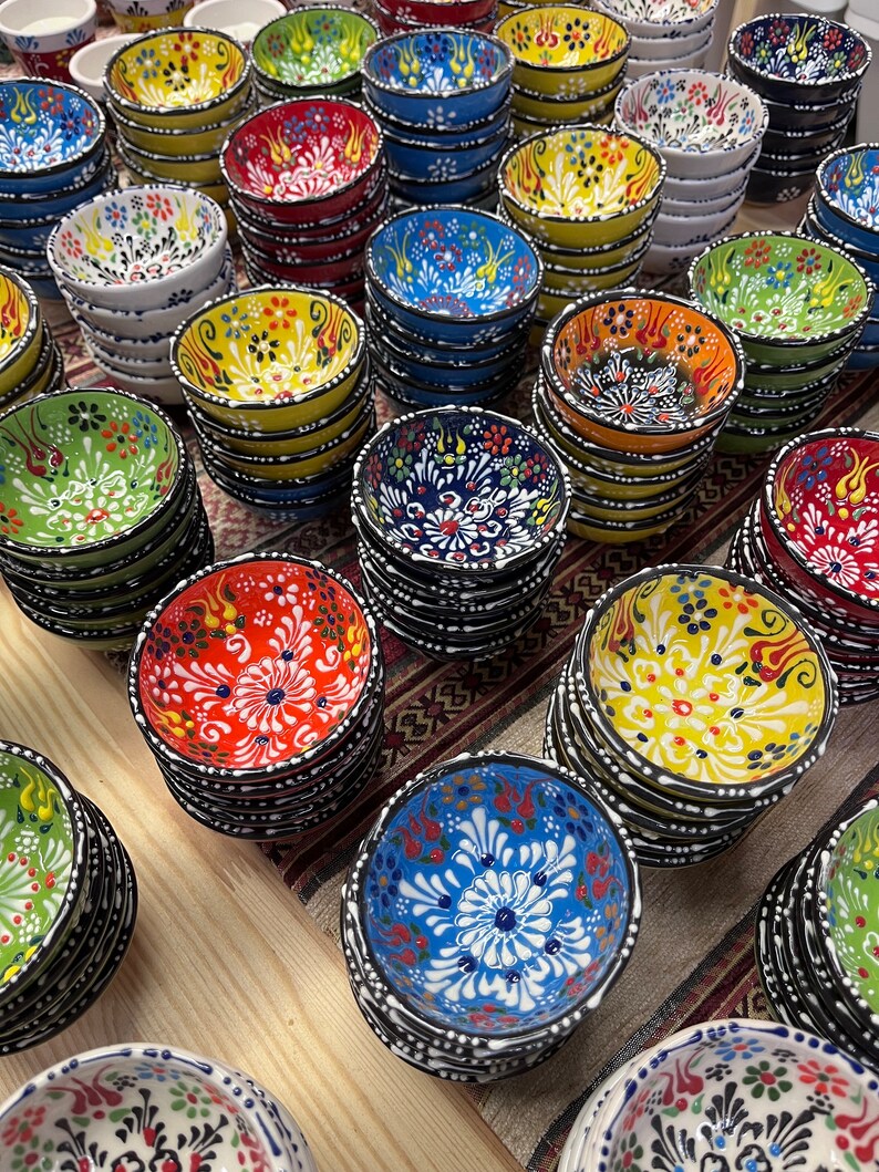 Bulk Turkish Ceramic Bowls Assorted Colors and Design Etsy