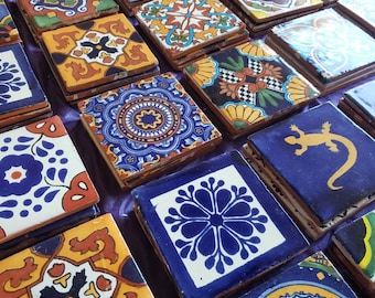 100 Pcs Assorted Mexican Talavera Tiles - 4x4