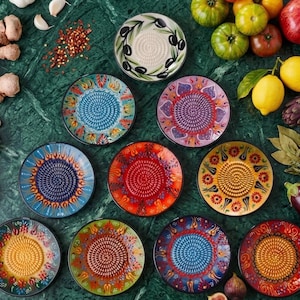 Handmade Ceramic Garlic Grater Plate – Assorted Colors, Ginger Spice Rubbing Dish
