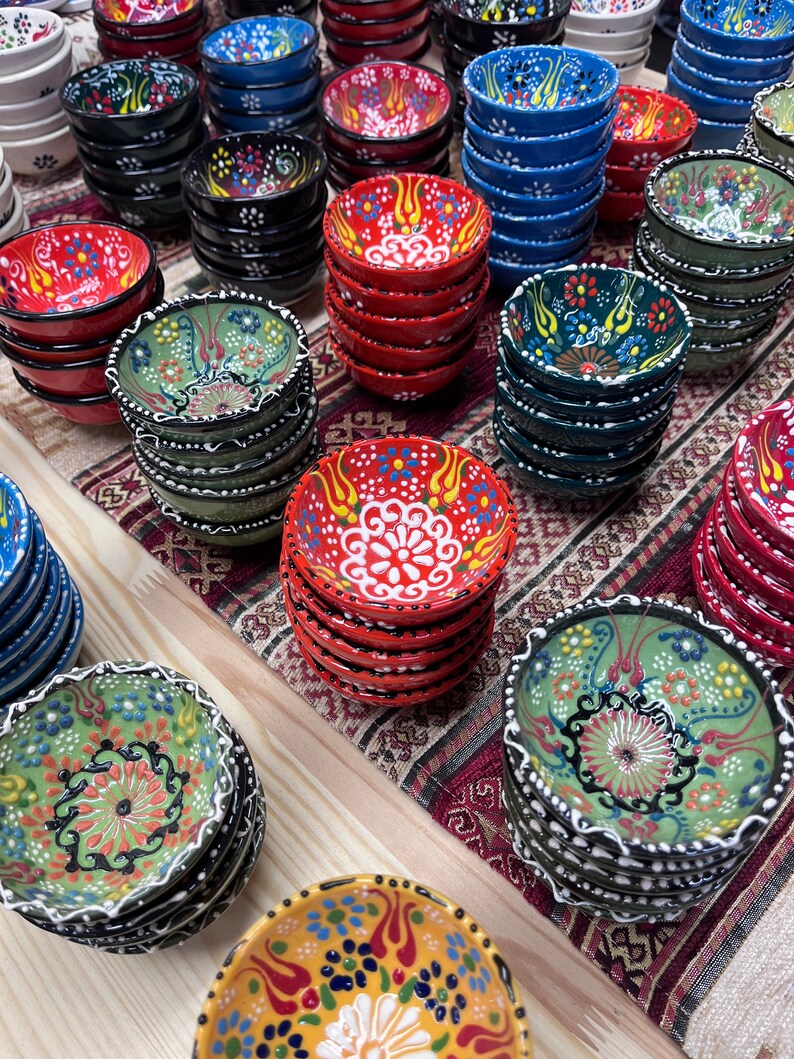 Bulk Turkish Ceramic Bowls Assorted Colors and Design Etsy
