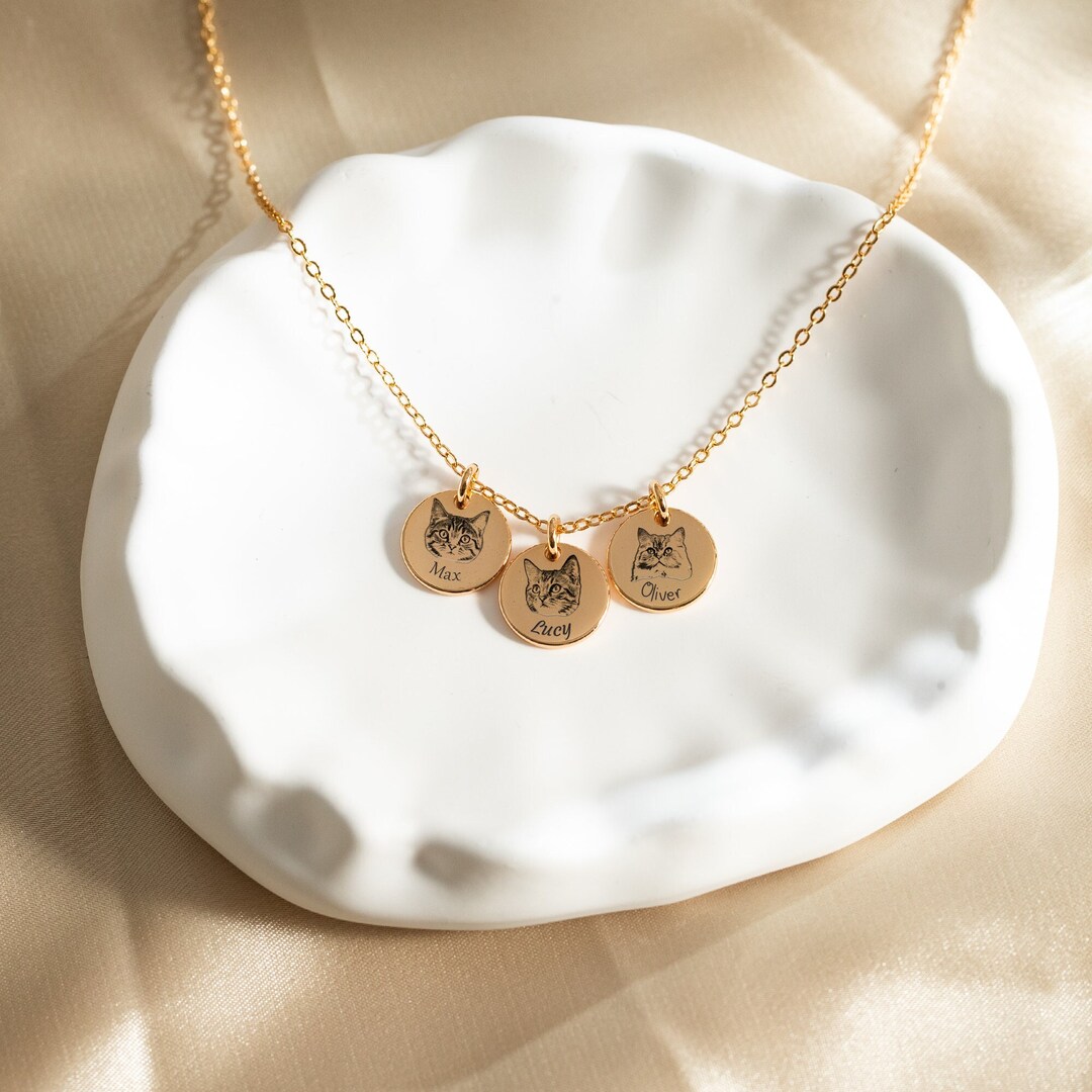 Custom Pet Portrait Necklace Personalized Pet Necklace for Etsy UK
