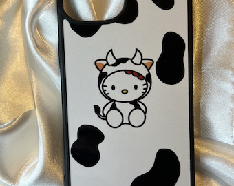 Cow print Helloo kitty western iphone case | suitable for all iPhone models| small gift| | western Gifts for her