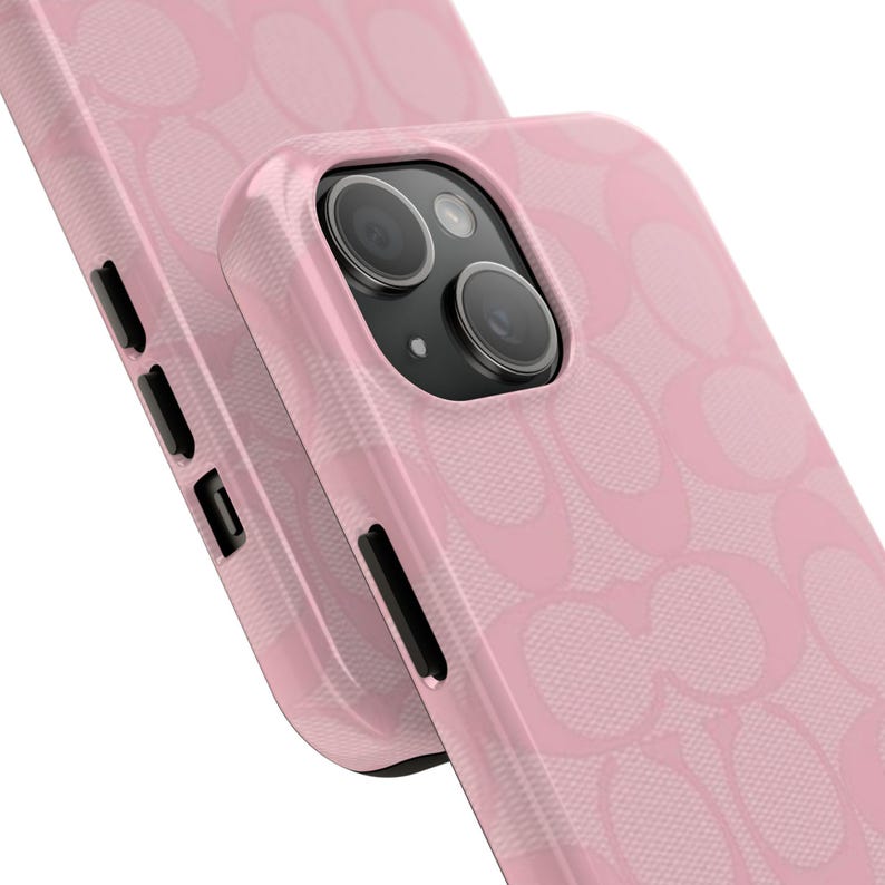 Coach-Tough Phone Cases in Elegant Pink Pattern | Durable, Cute, Unique, Phone Protection, Gift Idea image 3