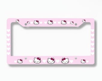 Cute Hello, Kittyy License Plate Frame, Decorative Car Accessory, Personalized Auto Gift, Pink Kitty Frame, Car Enthusiast Gift, Fun [...]