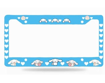 Cute Cinnamon Roll License Plate Frame, Decorative Car Accessory, Personalized Auto Gift, sanrioo Frame, Car Gift