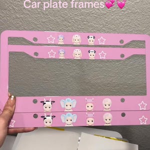 Sonny Baby Angel Cherub Doll License Plate Frame | Kawaii Car Accessories | Aesthetic Girly Car Decor | Pastel Auto Frame