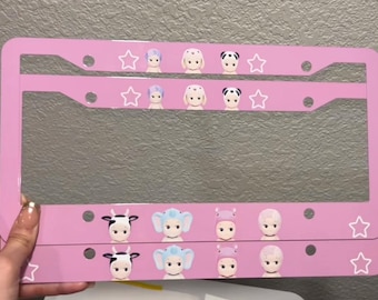 Sonny Baby Angel Cherub Doll License Plate Frame | Kawaii Car Accessories | Aesthetic Girly Car Decor | Pastel Auto Frame
