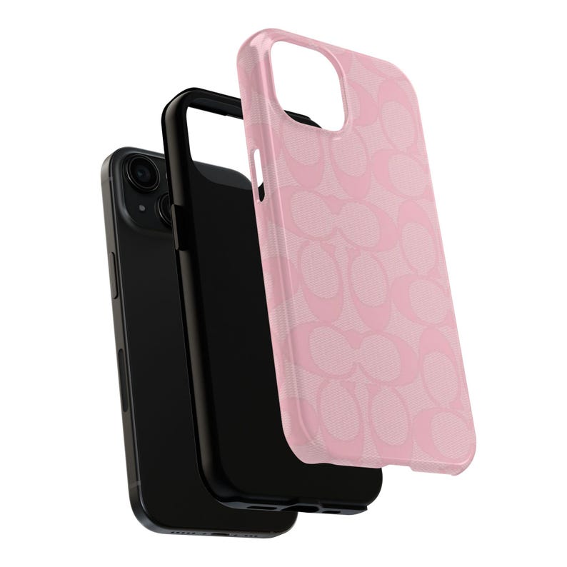 Coach-Tough Phone Cases in Elegant Pink Pattern | Durable, Cute, Unique, Phone Protection, Gift Idea image 5