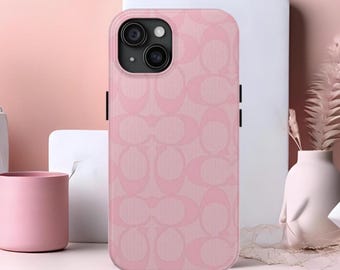 Coach-Tough Phone Cases in Elegant Pink Pattern | Durable, Cute, Unique, Phone Protection, Gift Idea
