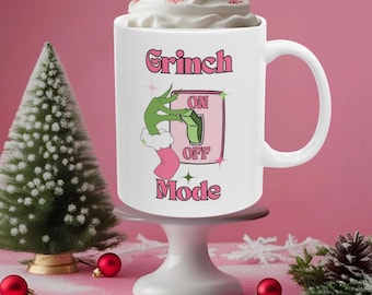 Grinch Christmas Ceramic Mug for Coffee Lovers, Cute Drinkware for  Christmas Gift, Holiday Cheer
