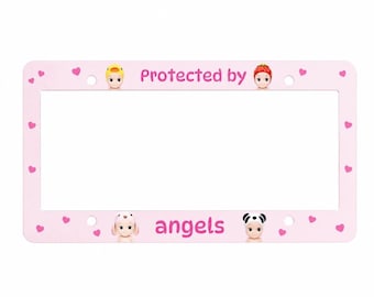 Sonny Baby Angel Cherub Doll License Plate Frame | Kawaii Car Accessories | Aesthetic Girly Car Decor | Pastel Auto Frame