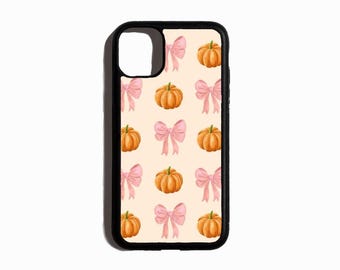 Fall Girly cute iphone case | pink + pumpkin | suitable for all iPhone models| small gift| Gifts for her