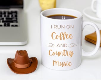 Country Coffee Mug, Western Theme Coffee Cup, Cowgirl Gift, Rancher Kitchen Decor, Country Western home, Horse Lover Mug