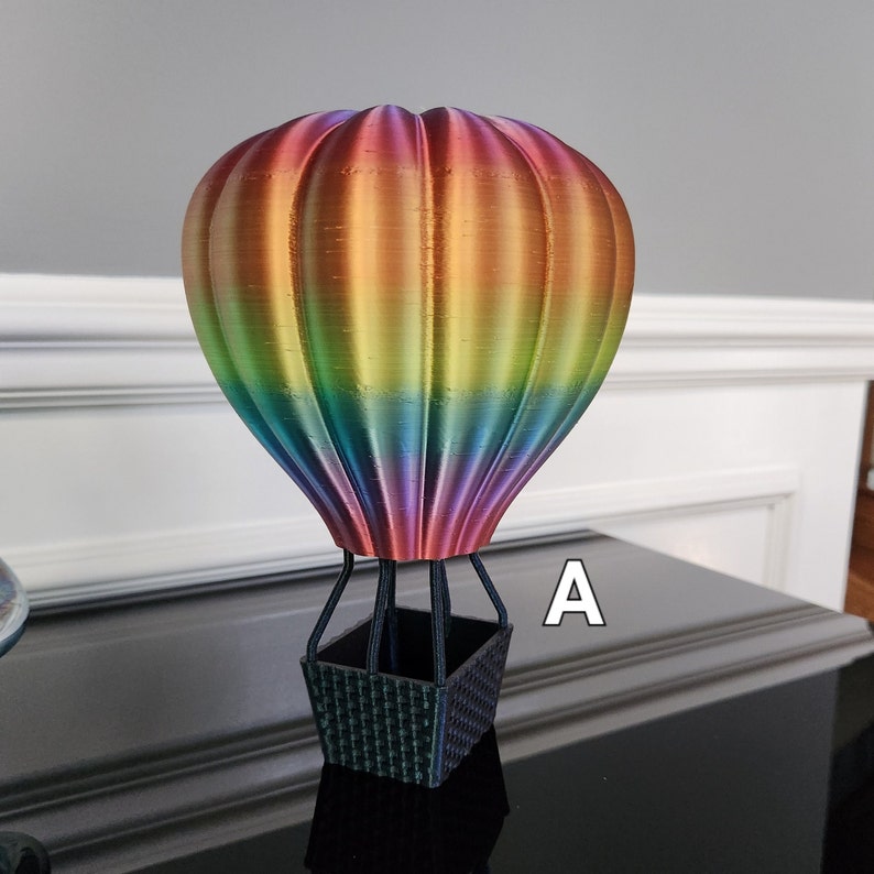 Rainbow 3D Printed Hot Air Balloon Plastic Decoration Etsy