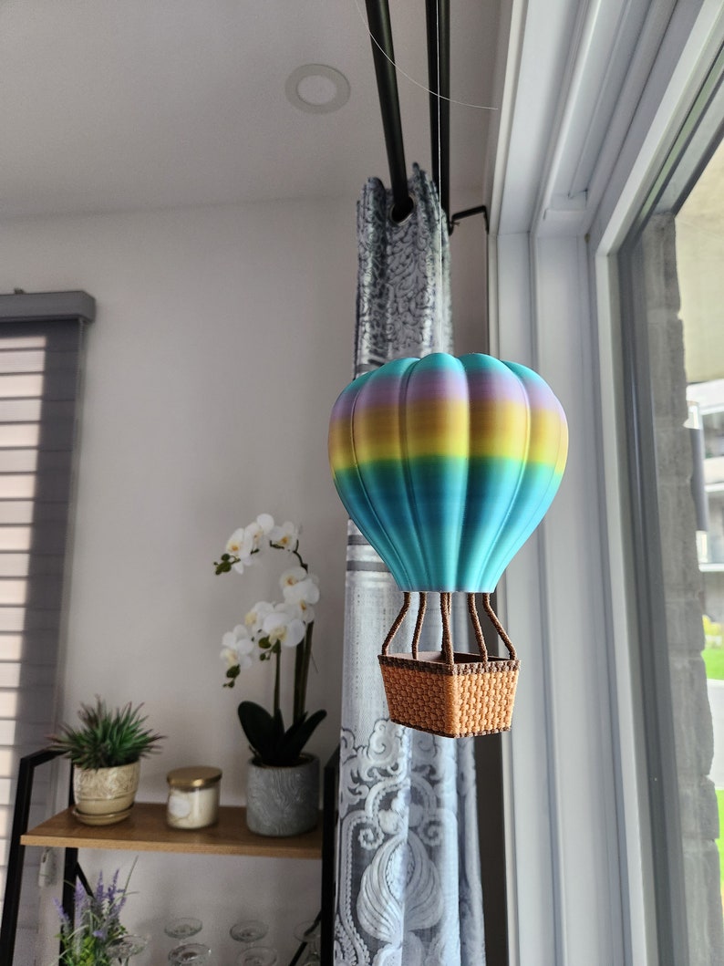 Rainbow 3D Printed Hot Air Balloon Plastic Decoration Etsy