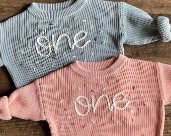 ONE First Birthday Sweater - 100% Washable