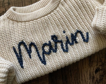 CUSTOM Baby BOY Name Sweater - 100% Washable