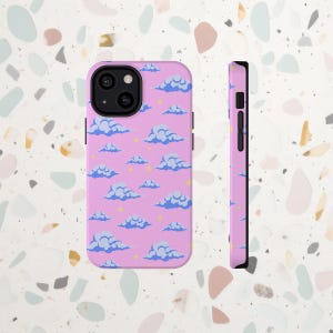 Whimsical Pastel Cloud and Stars Phone Case For iPhone 16 15 14 13 12 - All Models,  For Samsung S22 S21