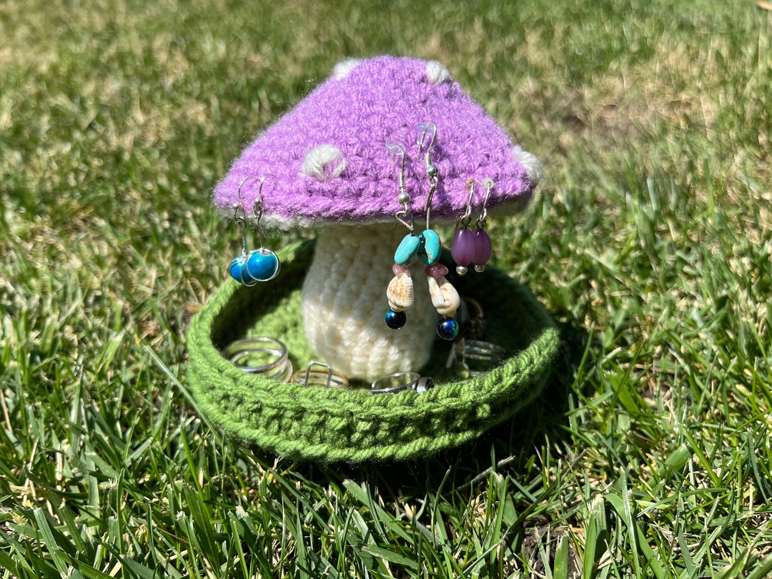 Crochet Mushroom Jewelry Holder Etsy