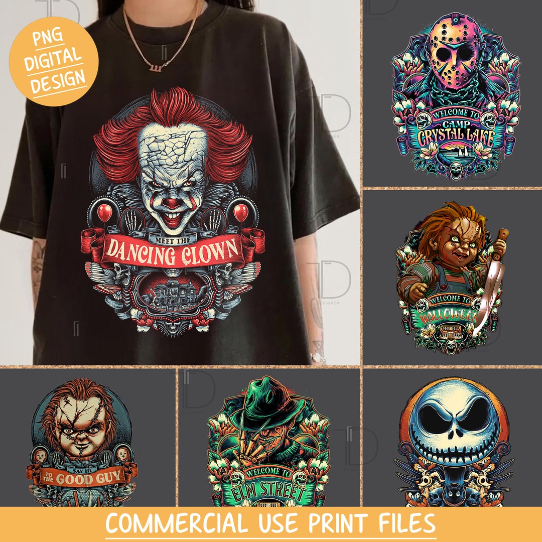 Halloween Character Png Bundle, Horror Characters Png Bundle, Horror ...