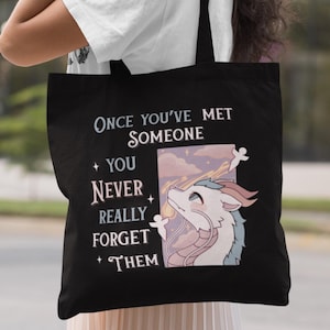 Haku Dragon Zitat Baumwollsegeltuch-Einkaufstasche | Chihiros Reise ins Zauberland inspiriert Tote Bag