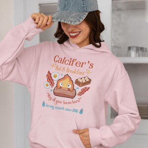 Calcifer's Bed and Breakfast Unisex Hoodie, Howl's Moving Castle Inspired Hoodie, Studio Ghibli Inspired Hoodie image 3
