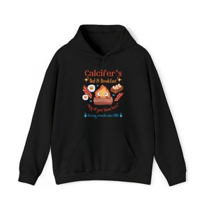 Calcifer's Bed and Breakfast Unisex Hoodie, Howl's Moving Castle Inspired Hoodie, Studio Ghibli Inspired Hoodie image 5