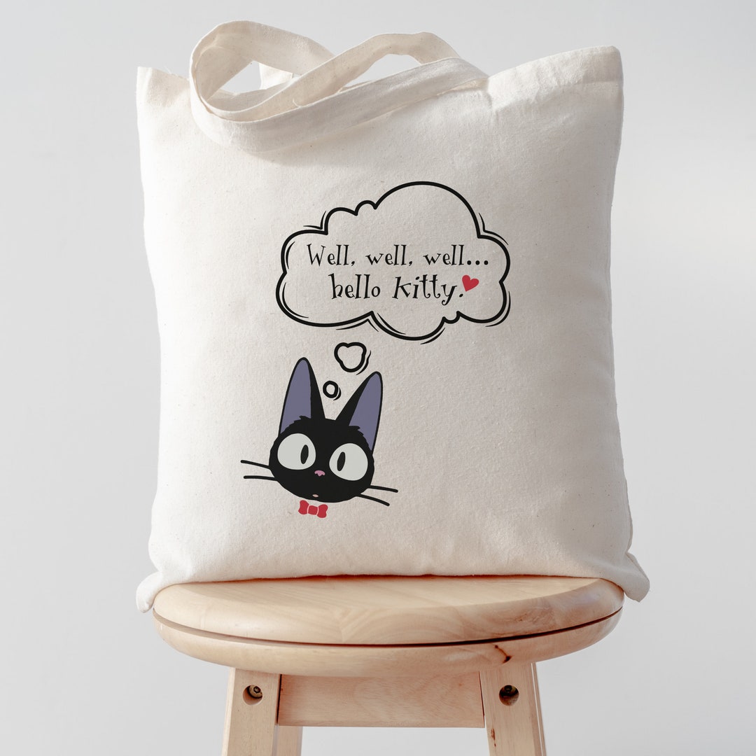 Kiki's Delivery Service Inspired Jiji Hello Kitty Canvas Etsy