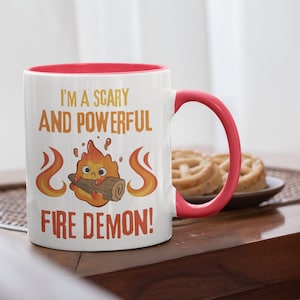 Howl's Moving Castle Inspired Calcifer Scary and Powerful Fire Demon Coffee Mug, 11oz