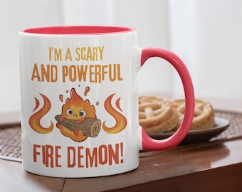 Howl's Moving Castle Inspired Calcifer Scary and Powerful Fire Demon Coffee Mug, 11oz