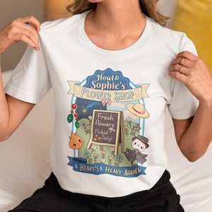 Camiseta unisex de manga corta de la floristería de Howl y Sophie / Camisetas inspiradas en el castillo de Howl