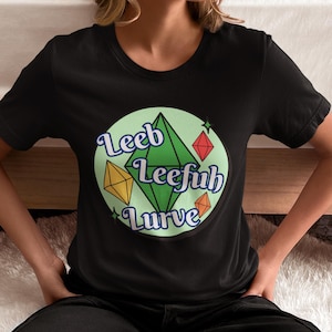 The Sims Inspired Plumbob Leeb Leefuh Lurve Unisex Jersey Short Sleeve Tee