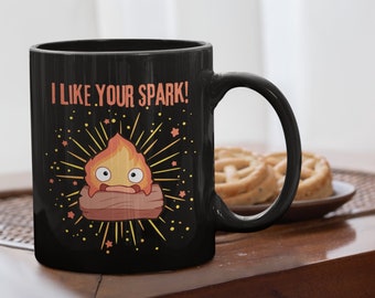 Calcifer 'I Like Your Spark' Howl's Moving Castle Inspired 11oz Black Mug