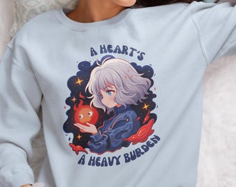 Howl's Moving Castle, uniseks sweater geïnspireerd op A Heart's A Heavy Burden