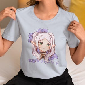 Elf Mage Frieren and Flowers Portrait Shirt | Frieren Shirt