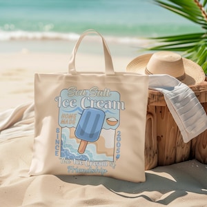 Sea Salt Ice Cream Cotton Canvas Tote Bag | Kingdom Hearts Inspired Tote Bag