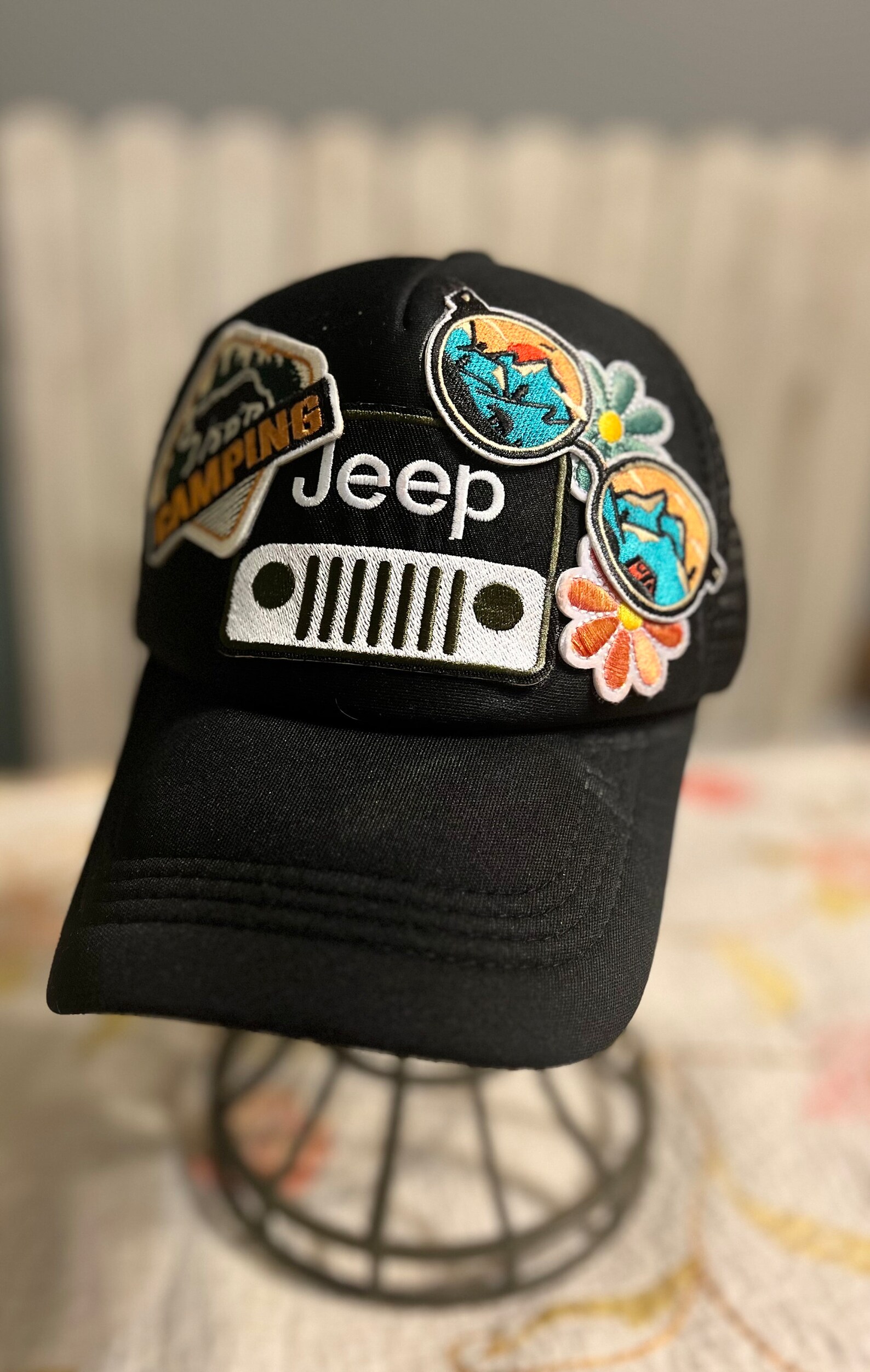 Boho Womens Snapback Multi Patch Trucker Cap Hat Black Jeep - Etsy