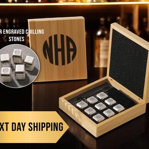 Engraved Whiskey Set, Whiskey Stone Set, Chilling Stones, Groomsmen Proposal, Best Man Gift, Father's Day Gift, Whiskey Gift Set