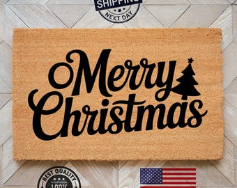 Merry Christmas Doormat, Housewarming Gift, Christmas Doormat, Holiday Gift, Winter Doormat, Outdoor Doormat, Closing Gift, Xmas Gift