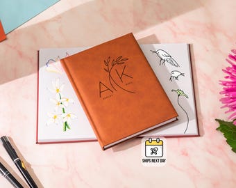 Custom Leather Sketchbook, Personalized Engraved Sketchbook, Gift For Artist, Unlined Journal, Notebook Cover, Graduation Gift, Gift For Him